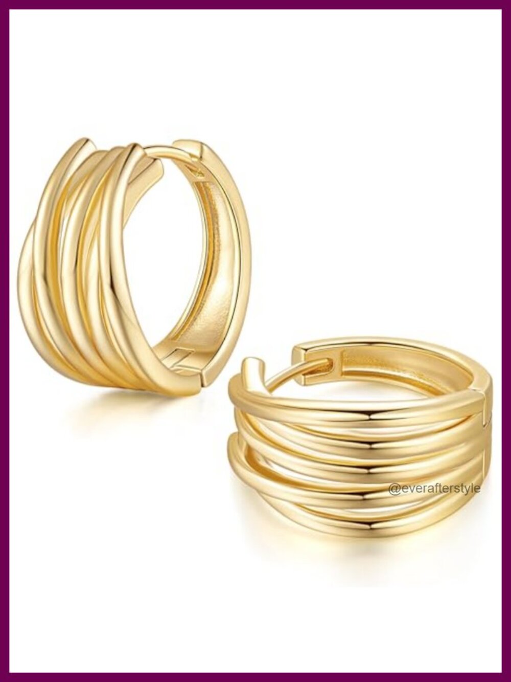 14k Gold Plated Chunky Hoop Earrings for Women